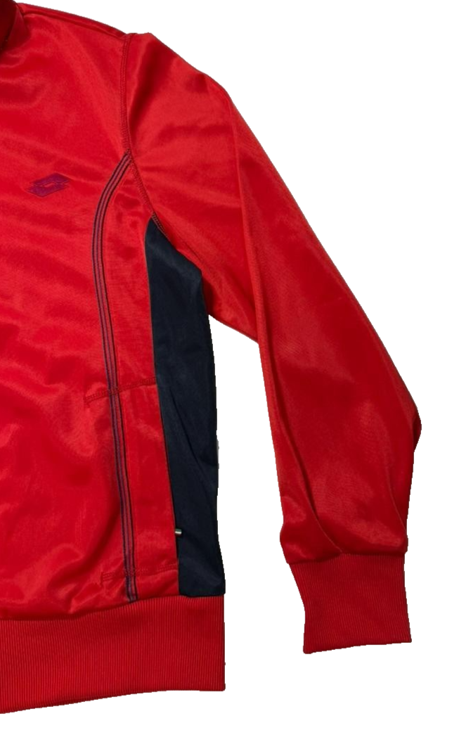 Lotto Red Track Jacket Men's Full Zip Retro Sportswear Size M
