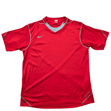 Nike Men's Red V-Neck Jersey L Short Sleeve Mesh