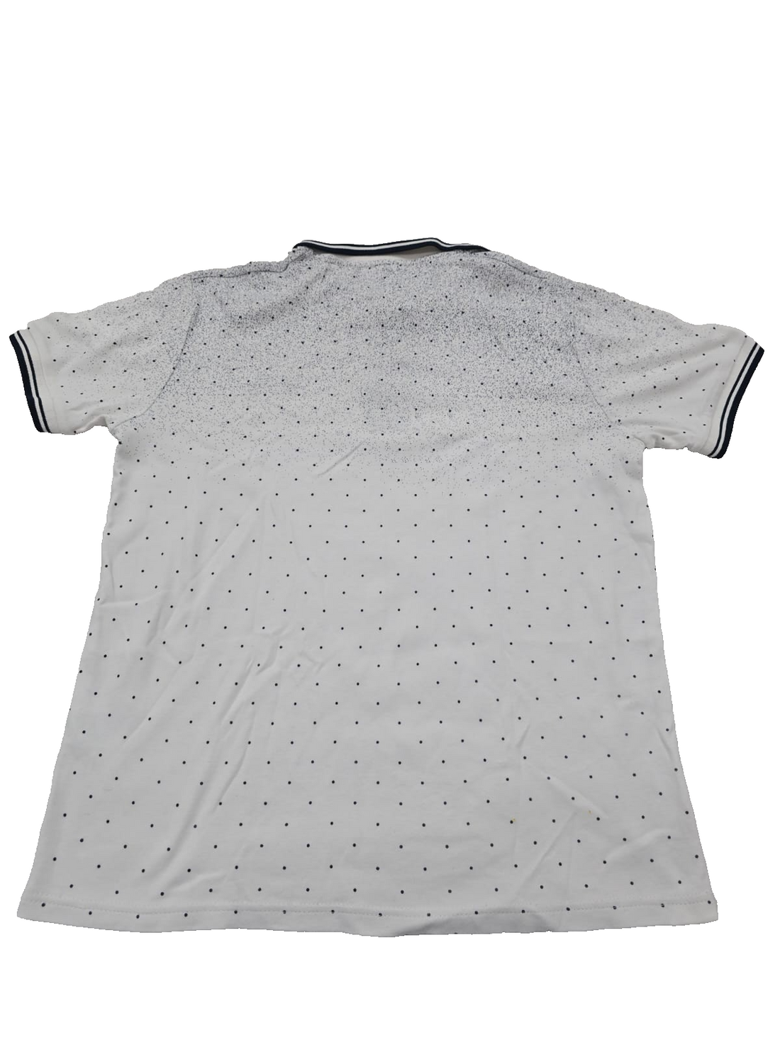 Hugo Boss Men’s White Polo T Shirt Short Sleeve Polka Dot Logo Size L Made in Tu
