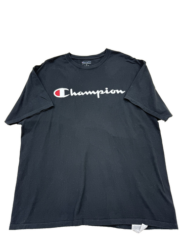 Champion Men's Black Short Sleeve Crewneck T-Shirt XL Cotton
