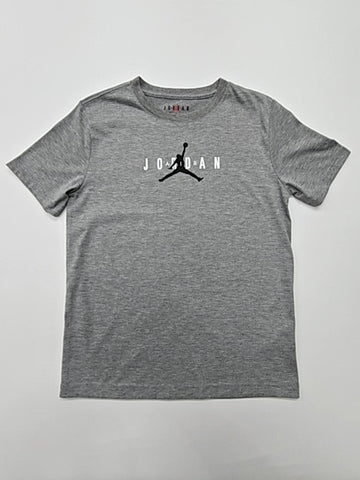 Jordan Boys Heather Gray Graphic T-Shirt Size 12-13 Yrs Crew Neck