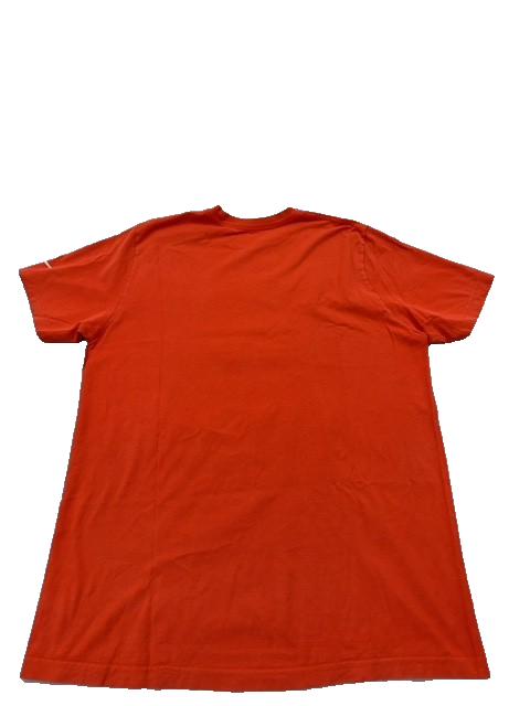 Nike Men's Orange Paint Splatter Short Sleeve T-Shirt Regular Cotton