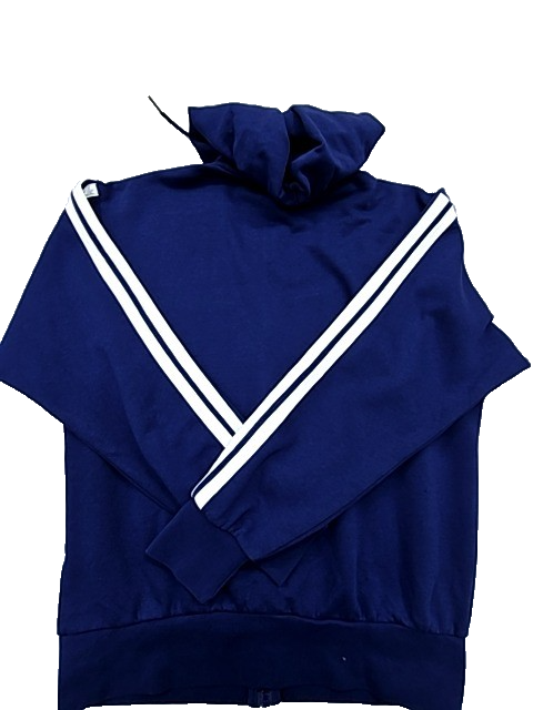 Adidas Men's Navy Zip Up Hoodie Size M Long Sleeve Stripes