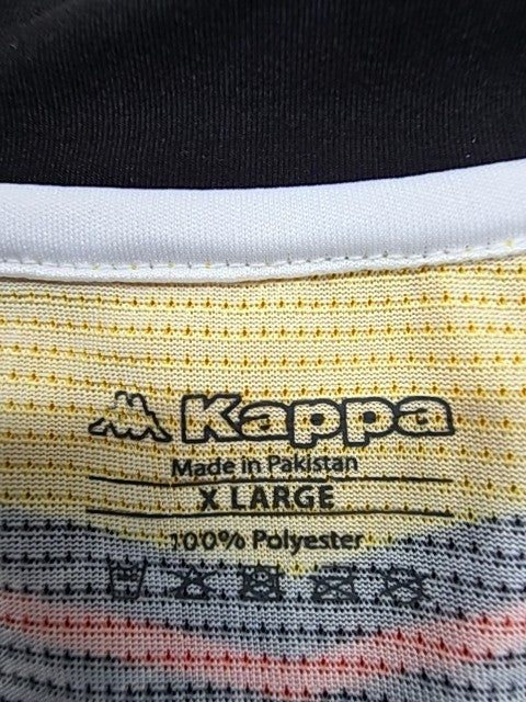 Kappa Men's XL Black/Yellow/Red Striped Rugby Jersey Short Sleeve