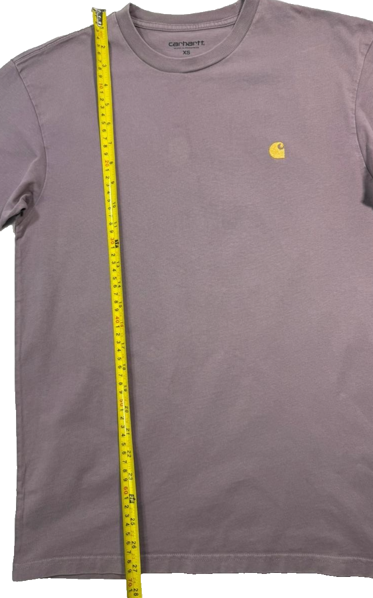 Carhartt Wip Chase T-Shirt In The Color Porphyry With A Gold Logo - Size XS
