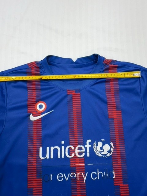 Nike FC Barcelona Men's Blue Red Striped Soccer Jersey XL Vintage