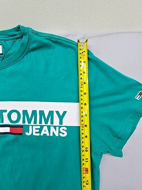 Tommy Jeans Women's Turquoise Graphic T-Shirt M Regular Cotton
