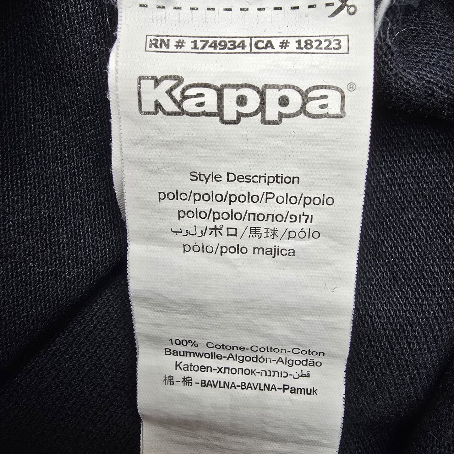 Kappa Men's Navy Blue Striped Trim Polo Shirt Size M Vintage