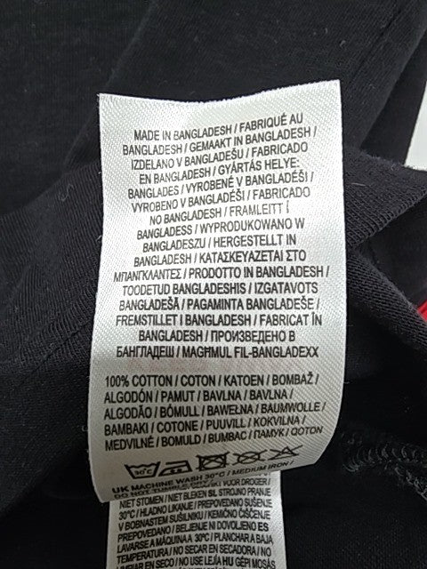 Lee Cooper Men's Black Logo T-Shirt Crew Neck Size L Regular Fit