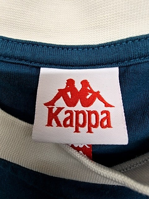 Kappa Men's Navy Logo Crewneck T-Shirt Large Short Sleeve White Trim