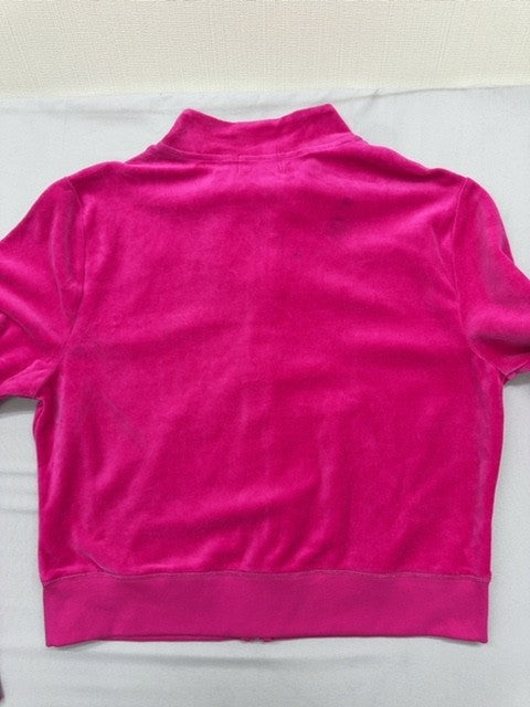 Juicy Couture Pink Velour Tracksuit Jacket XL Long Sleeve Zipper