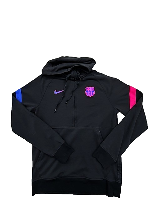 Nike Men's Black FC Barcelona Dri-FIT Pullover Hoodie Size S