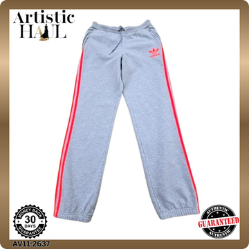 Adidas Unisex Grey 3-Stripes Fleece Sweatpants Size M