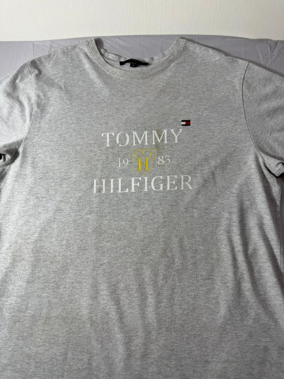 Tommy Hilfiger Men's Gray Graphic Logo T-Shirt Short Sleeve Size XL