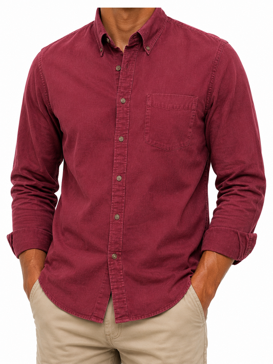 Yuniglo Kids Burgundy Denim Button-Up Shirt Size 40 Regular