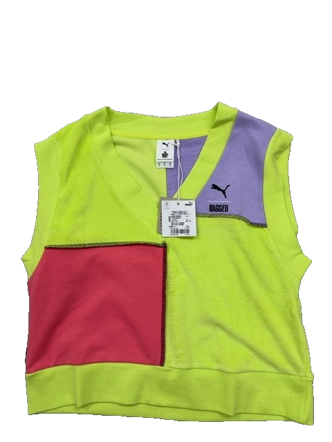 PUMA x Ragged Priest Women's Multicolor Color Block V-Neck Vest S
