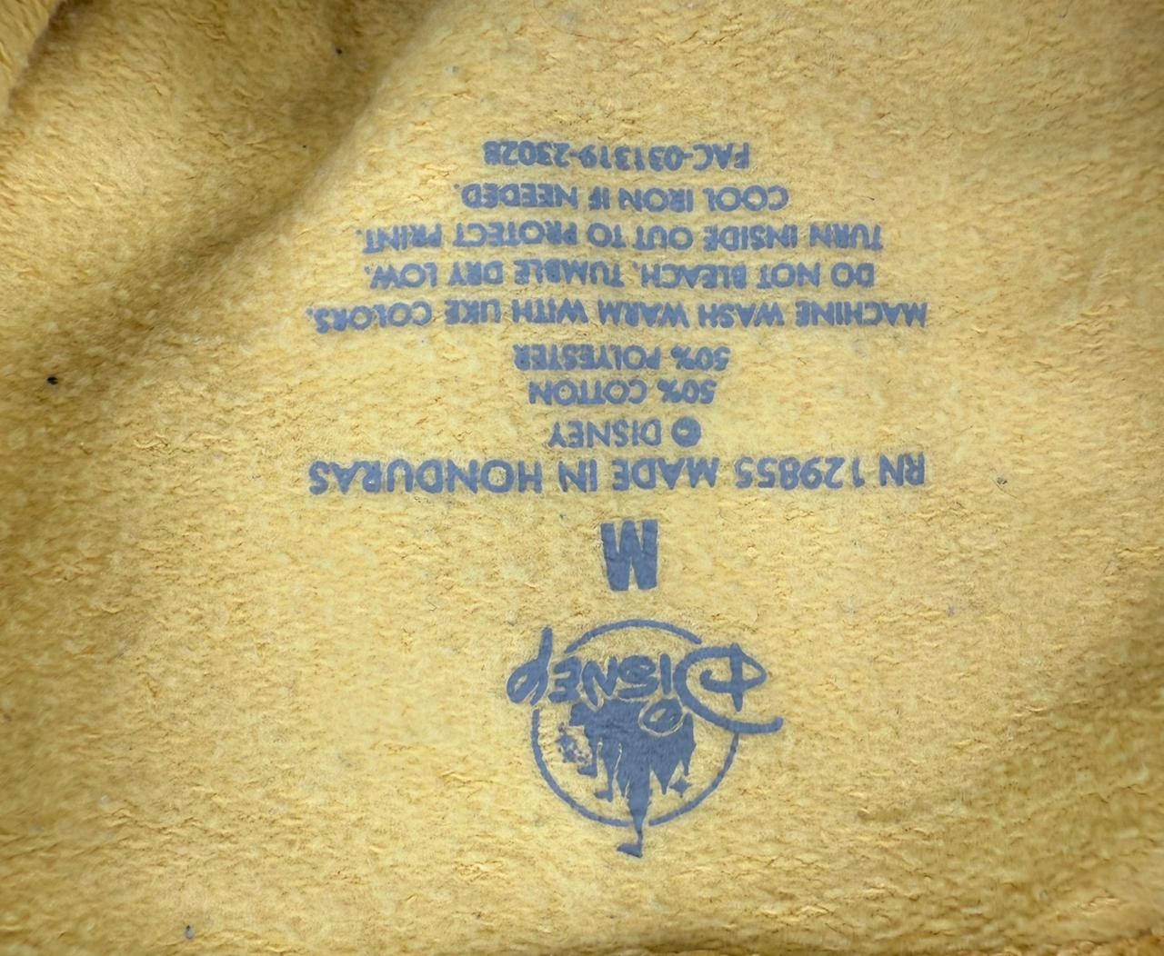 Disney Walt Disney World Yellow Retro Logo Hoodie M Fleece