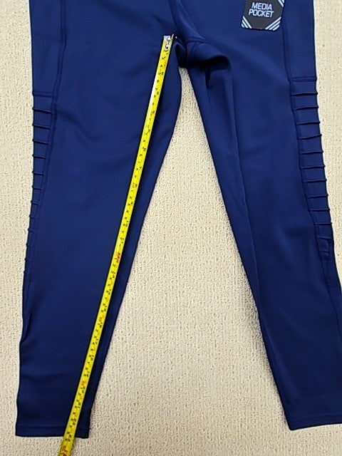 BSP Women's Navy High-Waisted Workout Leggings M Pockets
