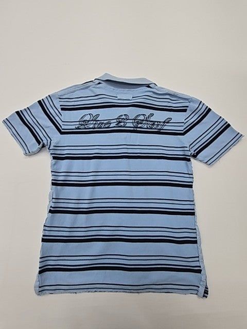 Levi’s Boys Light Blue Striped Polo Shirt Size 70 Regular Logo Knit BNWT