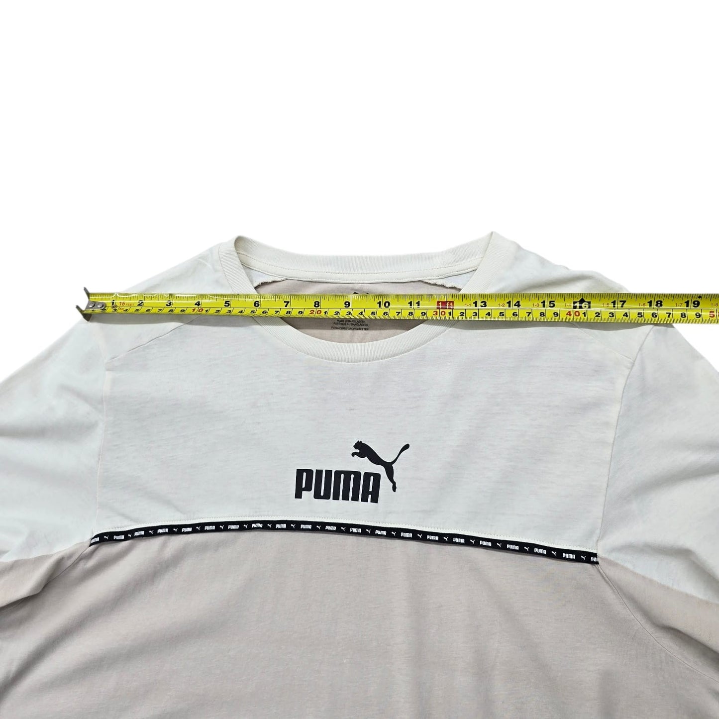 PUMA Men's White Color Block Graphic Tee XL
