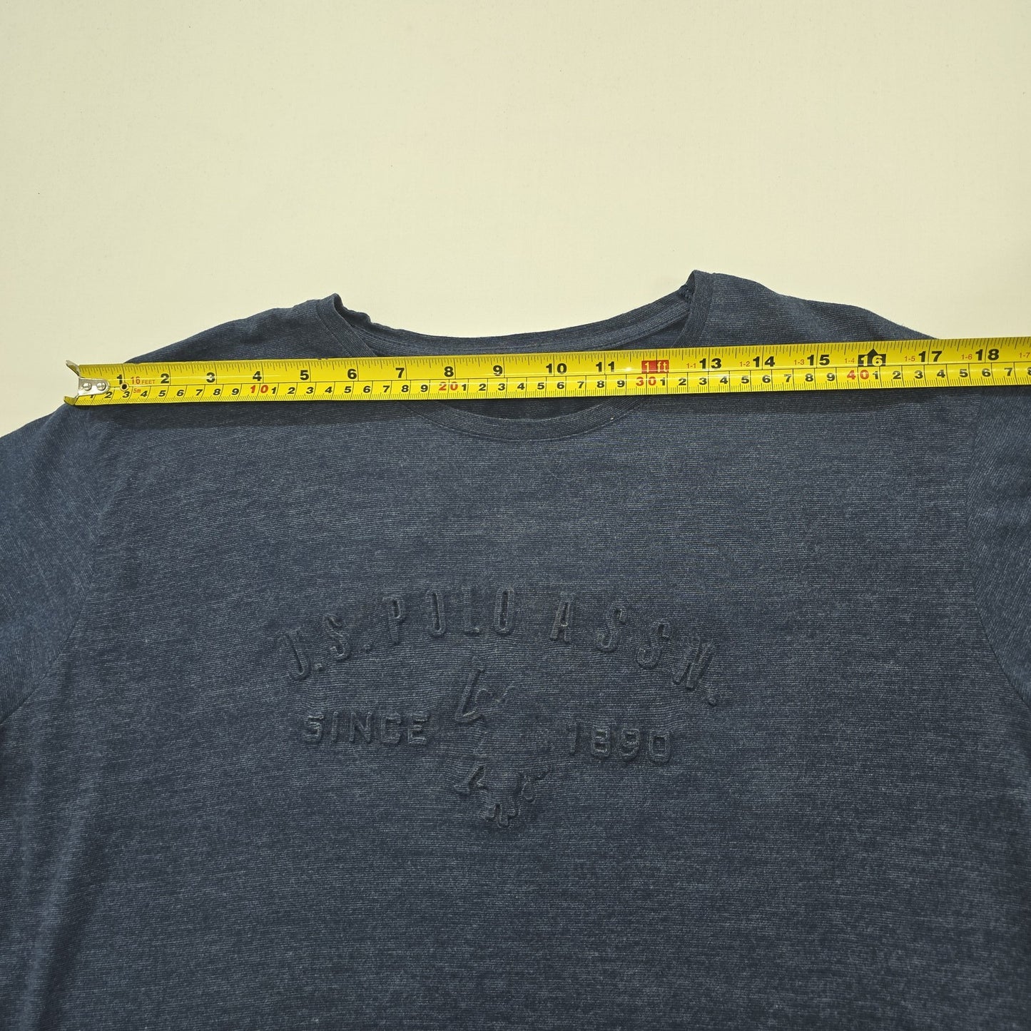U.S. Polo Assn Men Navy Blue T-Shirt XXL Solid Logo Jersey Crew Neck