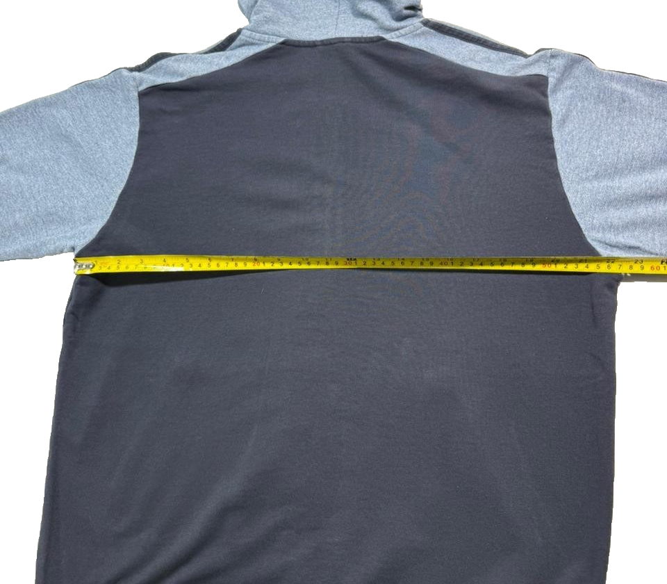 Adidas Men's Zip-Up Hoodie Sweatshirt - Gray & Navy Blue, Athletic Fit, Size L