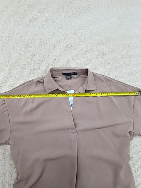 French Connection 71TVR Camel Midi Dress UK 8 Cotton Belted
