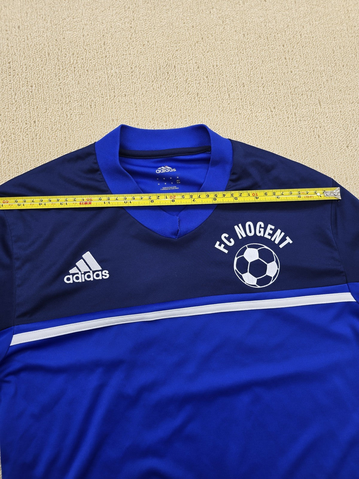 Adidas Men's Navy Blue Striped Long Sleeve ClimaLite Jersey M