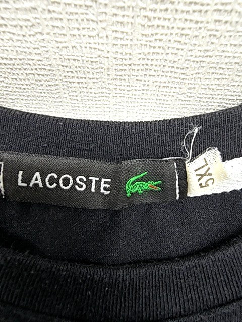 Lacoste Men's XL Black Cotton Short Sleeve Crew Neck T-Shirt Croc Logo