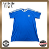Adidas Men's Blue T-Shirt – Size XXL, Striped, Short Sleeve