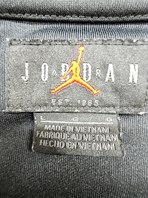 Jordan Men's Black/Grey Striped Track Jacket Size L