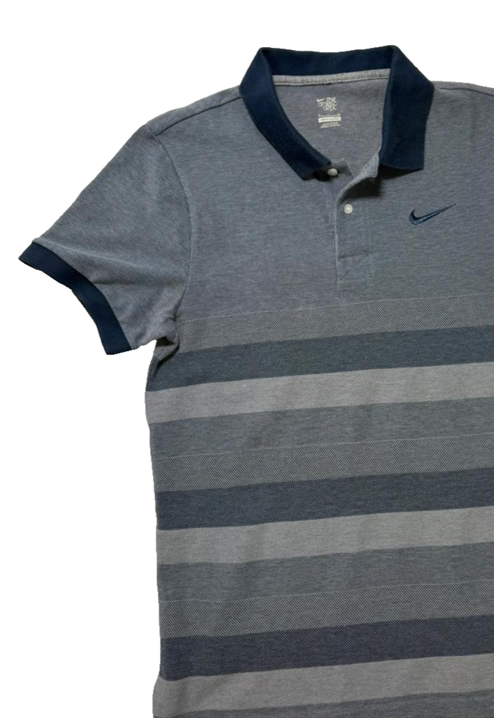 Nike The Athletic Depr Stripe Collar Cotton T-Shirt | Size: S