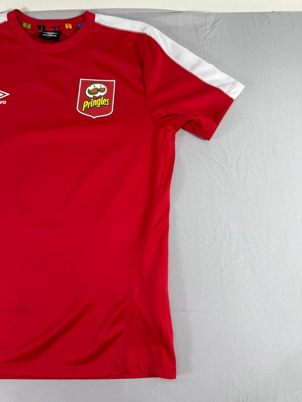 Umbro Pringles Red Soccer Jersey Shirt Men's S/M Short Sleeve