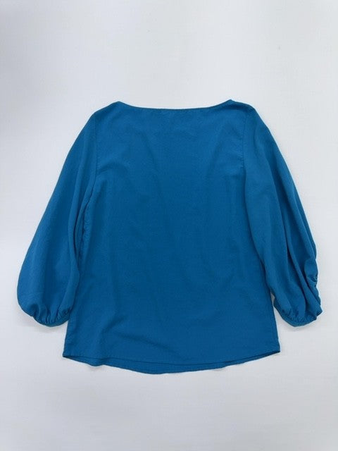 Zara Basic Women's Teal Puff Sleeve Blouse Size S