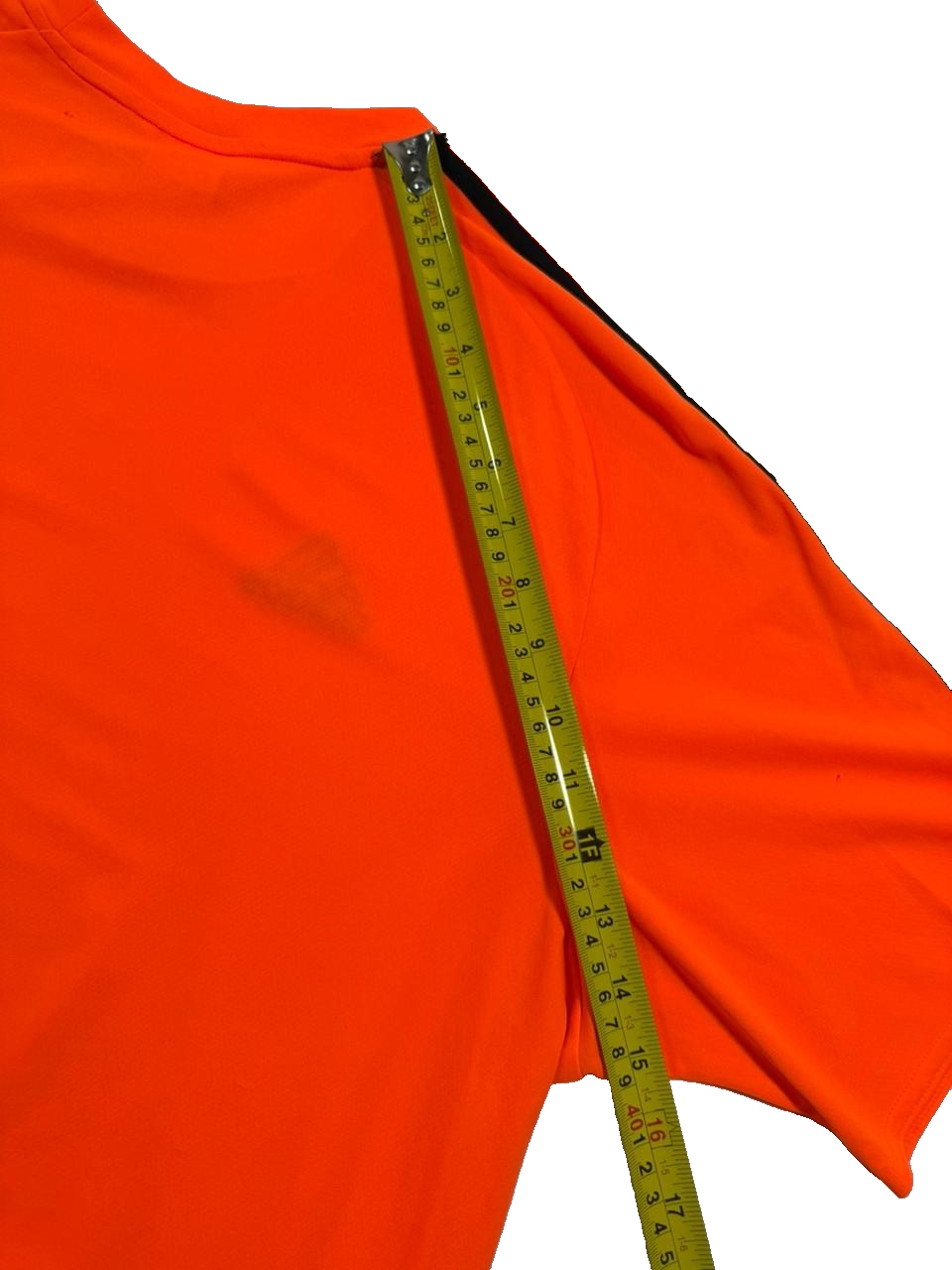 Adidas Men's Bright Orange Climalite Training Shirt Black 3-Stripe Crew Neck 2Xl