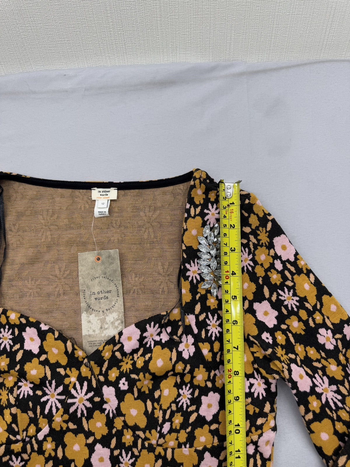 River Island Women's Floral Long Sleeve Top Size 12 Multi
