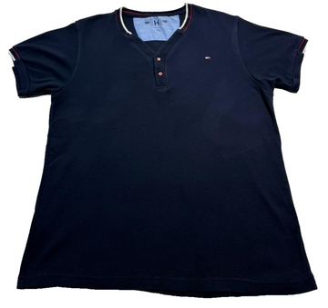 Tommy Hilfiger Men's Navy Blue Shirt, Size XL, Button Casual Short Sleeve