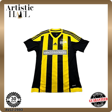 Adidas Men's Black/Yellow Striped Soccer Jersey(#8) L Climacool