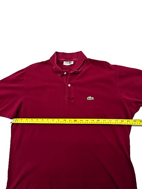 Lacoste L.12.12 Burgundy Cotton Polo Shirt Men Size 8 Classic Fit