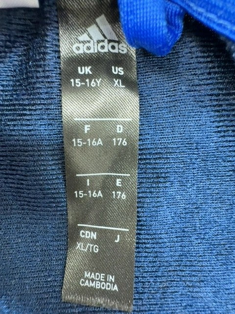 Adidas Men's Navy Blue XL Nylon Track Jacket 3 Stripes Running