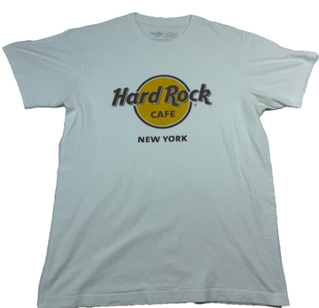 Hard Rock Cafe New York White Short Sleeve T-Shirt M 100% Cotton