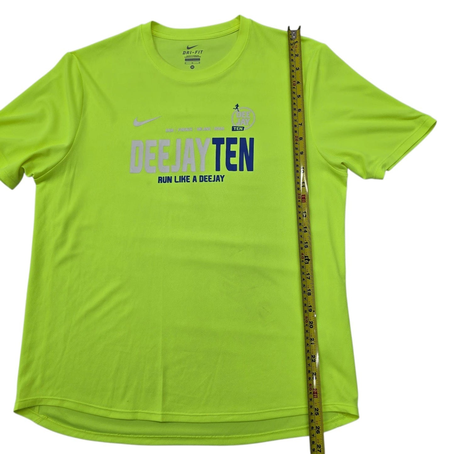 Nike Men's Neon Green Dri-FIT Running T-Shirt Size M