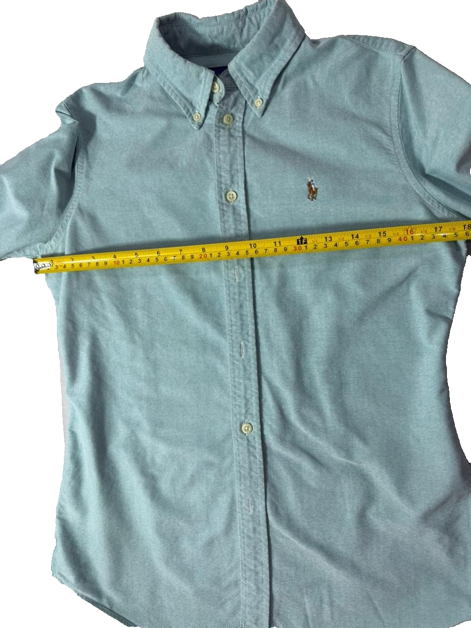Ralph Lauren Mens Small Custom Fit Blue Oxford Button Down Shirt Long Sleeve