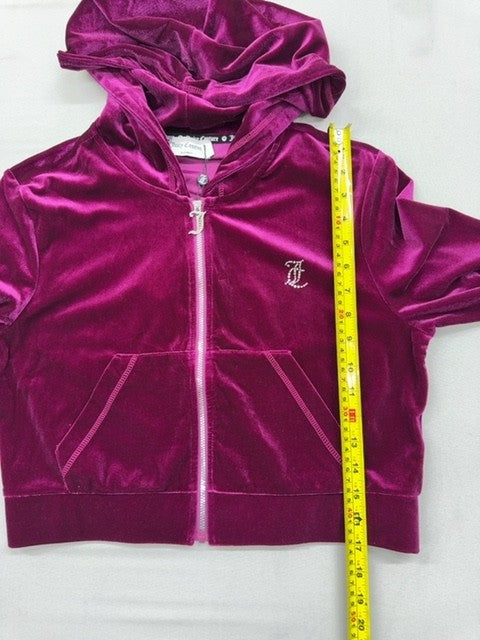 Juicy Couture Purple Velour Zip Hoodie L Unisex Long Sleeve