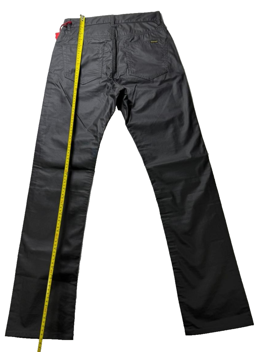 Diesel Women's Trousers Black Coated Cotton Regular Fit Size 27