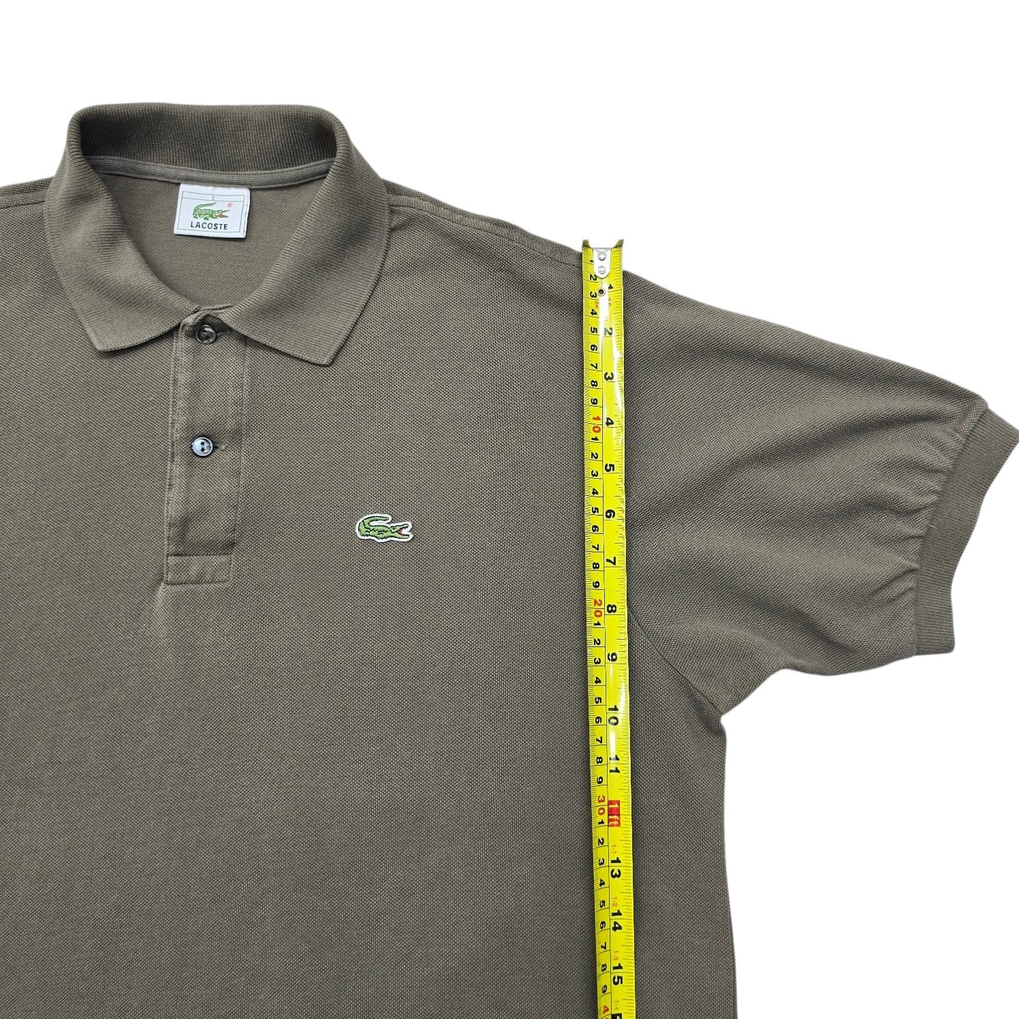 Lacoste Men's Olive Green Classic Pique Polo Size 5