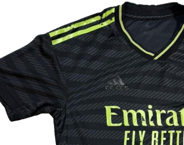 Adidas Real Madrid 2022/23 Third Jersey Black Green Men's Size M