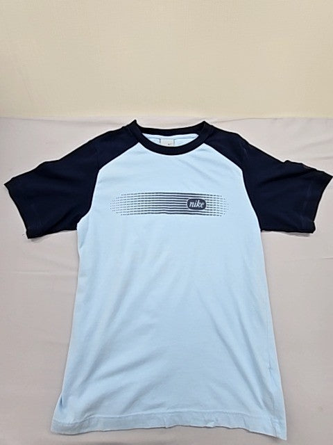 Nike Men's S Light Blue/Navy Raglan Short Sleeve Crewneck Tee