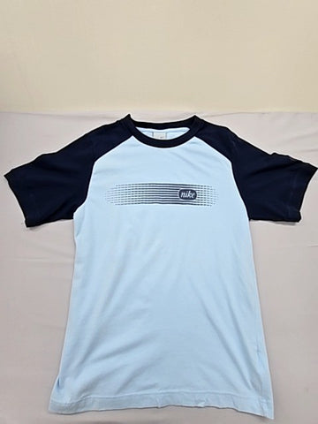 Nike Men's S Light Blue/Navy Raglan Short Sleeve Crewneck Tee