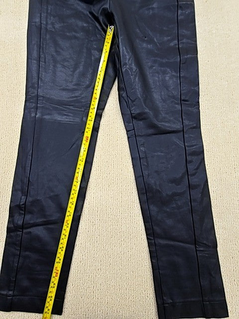 Esprit Black Faux Leather Straight Leg Pants Women Size 26